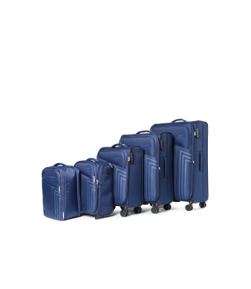 Set completo valigie 5 pezzi in tessuto blu navy pm207
