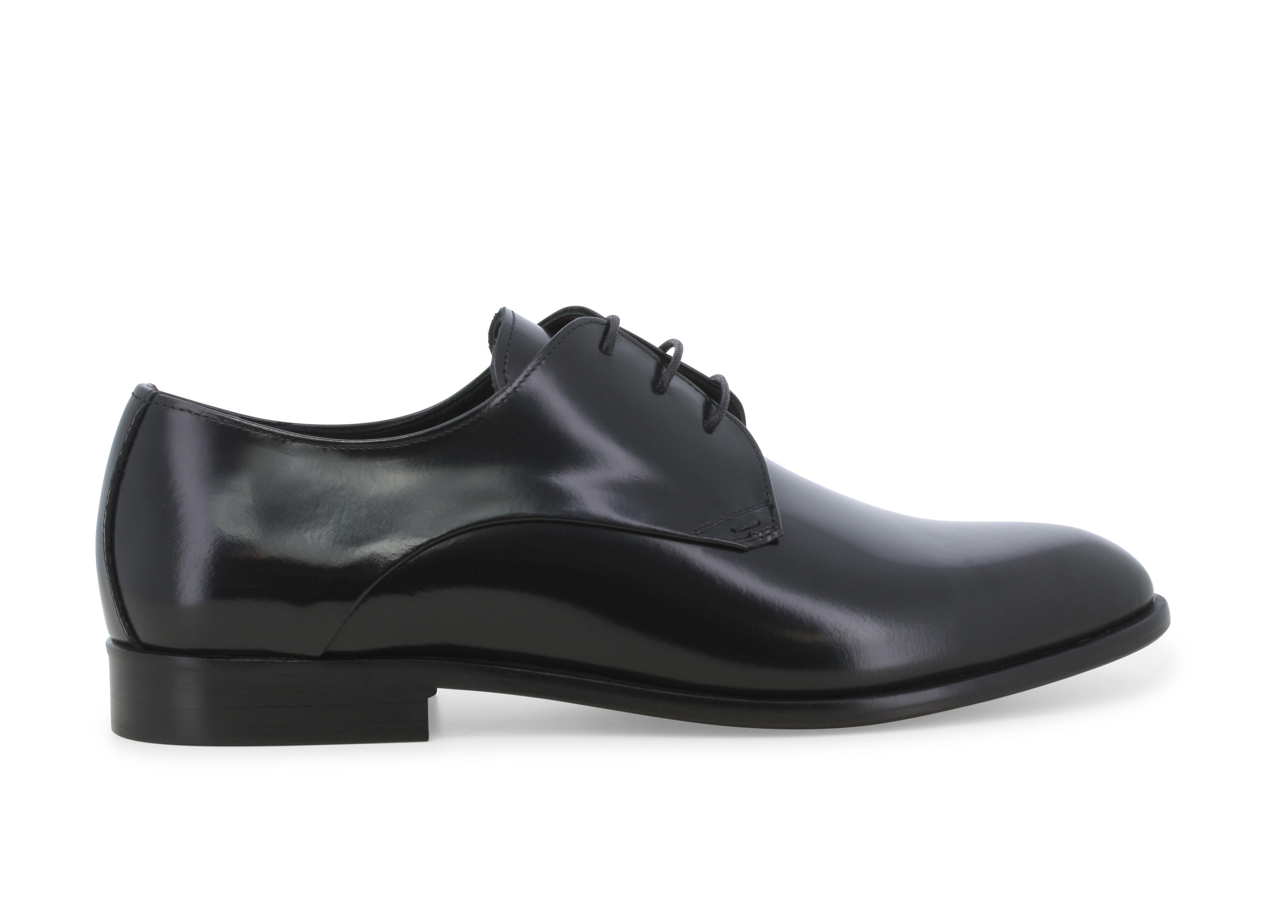 Stivaletto cap toe da uomo in pelle pregiata nera