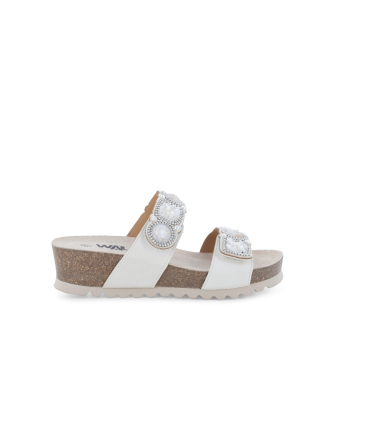 Sandalo donna in camoscio suede bianco 018182