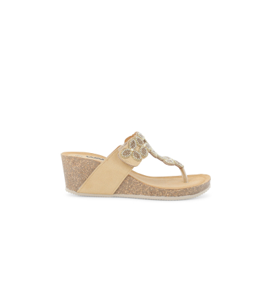 Sandalo infradito donna in camoscio suede giallo 018184