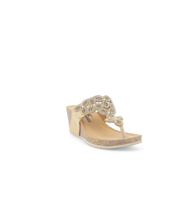Sandalo infradito donna in camoscio suede giallo 018184
