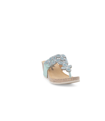 Sandalo infradito donna in camoscio suede verde 018184