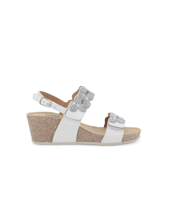 Sandalo donna in camoscio suede bianco 018185