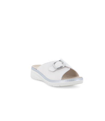 Ciabatta donna comoda anatomica con strappo bianco 019284