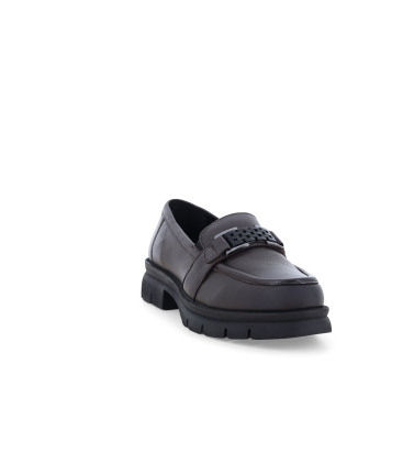 Mocassino donna in pelle marrone 034353q