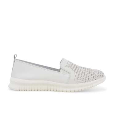 Sneaker slip-on bianca con lavorazione intrecciata 055043q