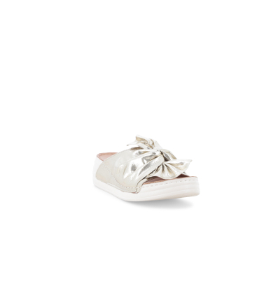 Sandalo comfort con velcro donna in pelle oro 055085