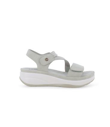 Sandalo in tessuto scamosciato con velcro regolabile verde 094103