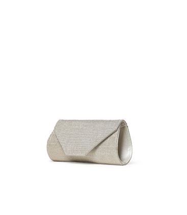 Pochette golden Platin aus Textil Lurex mit Kette bj034q