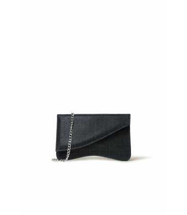 Pochette Nachtblau Design asymmetrisch mit Kette Silber bj036q
