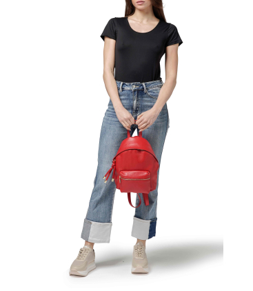 Rucksack Damen aus Leder Rot bor5356