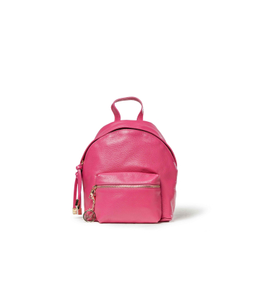 Rucksack Damen aus Leder Fuchsia bor5356