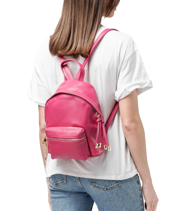 Rucksack Damen aus Leder Fuchsia bor5356