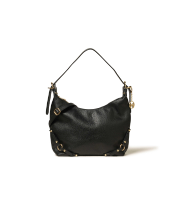 Tasche mit Umhaengeriemen aus Leder Schwarz bor558