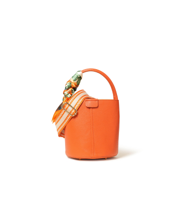 Tasche mit Umhaengeriemen aus Leder Orange bor582