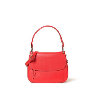 Tasche mit Umhaengeriemen aus Leder Rot bor6092