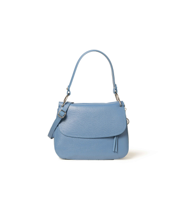 Tasche mit Umhaengeriemen aus Leder Jeansblau bor6092