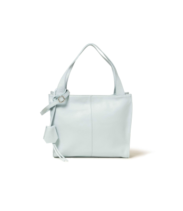 Tasche mit Umhaengeriemen aus Leder Hellblau bor842