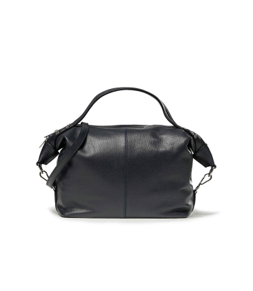 Tasche mit Henkel Umhaengeriemen aus Leder Nachtblau bor995