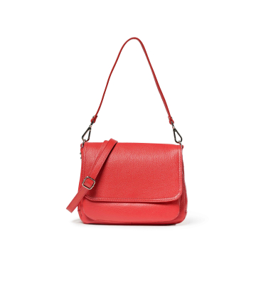 Tasche mit Umhaengeriemen aus Leder Rot bor996