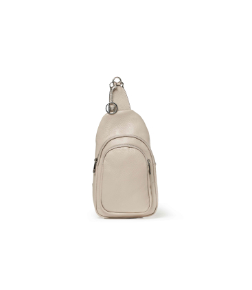Guerteltasche Rucksack aus Leder Creme bor997