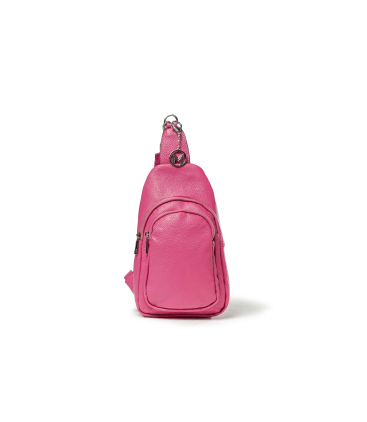 Guerteltasche Rucksack aus Leder Fuchsia bor997