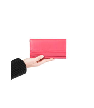 Geldboerse Damen aus Leder Fuchsia cp215