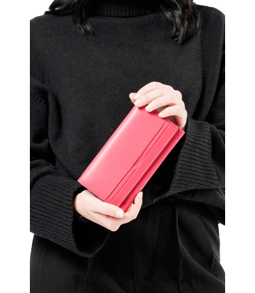 Geldboerse Damen aus Leder Fuchsia cp215