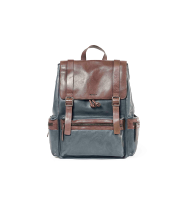 Rucksack Herren aus Leder Blau und Braun cp314