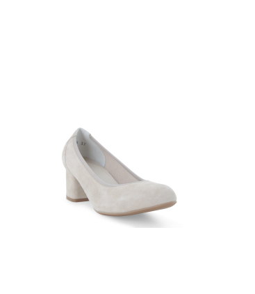 Décolleté comfort in camoscio beige sabbia d100q