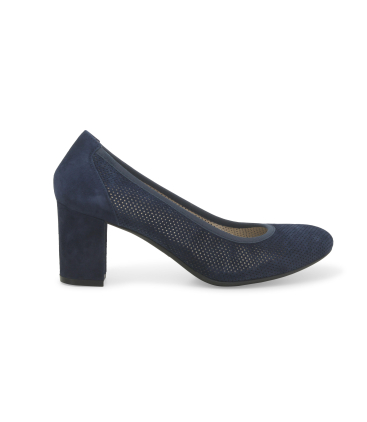 Décolleté donna in camoscio blu notte d116z