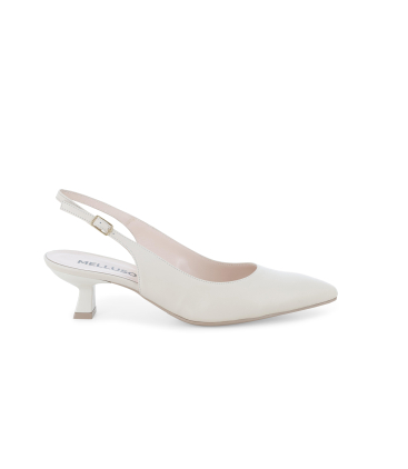 Décolleté donna slingback in pelle milk d201
