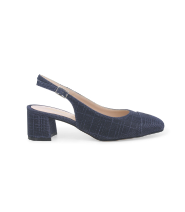 Décolleté donna in tessuto blu notte e1301q