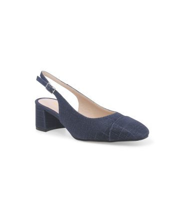 Décolleté donna in tessuto blu notte e1301q