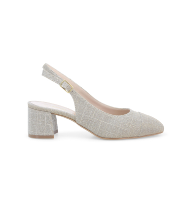 Décolleté donna in tessuto platino e1301q