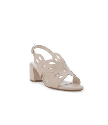 Sandale aus Leder mit cut-out Nude k35507q