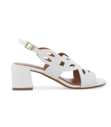 Sandalo in pelle con cut-out bianco k35507q