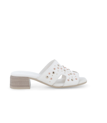 Ciabatta donna in pelle crema k56076q