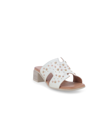 Ciabatta donna in pelle platino k56076q