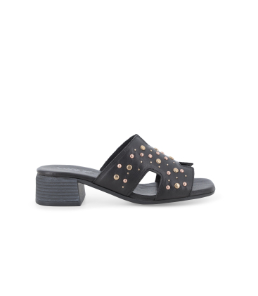 Ciabatta donna in pelle nero k56076q