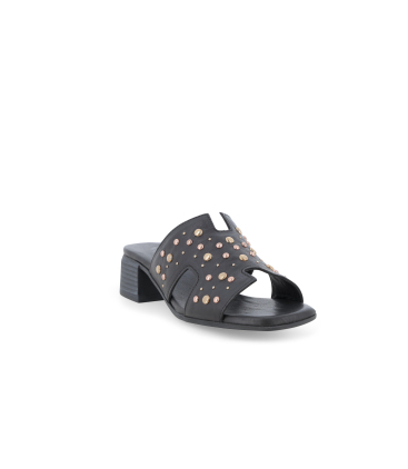 Ciabatta donna in pelle nero k56076q