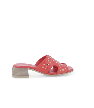 Ciabatta donna in pelle rosso k56076q