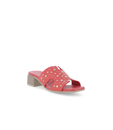 Ciabatta donna in pelle rosso k56076q