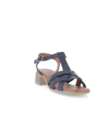 Sandalo donna in pelle multi color blu k56079q