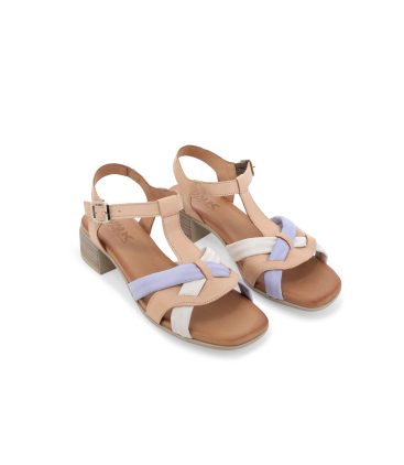Sandalo donna in pelle multi color k56079q