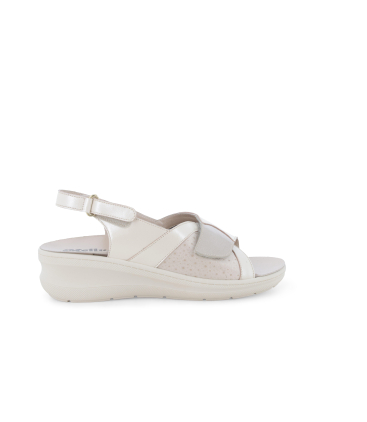 Sandalo donna anatomico in similpelle beige papiro k95208q
