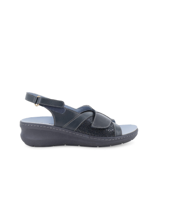 Sandalo donna anatomico in similpelle blu notte k95208q