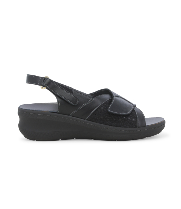 Sandalo donna anatomico in similpelle nero k95208q