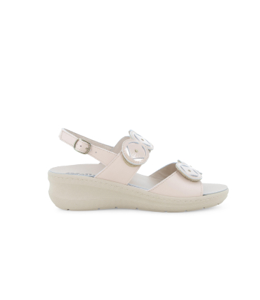 Sandalo donna anatomico in similpelle beige k95228q