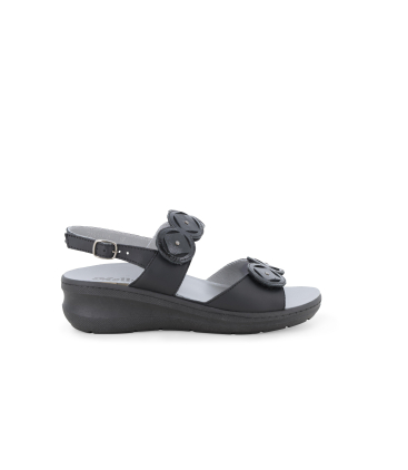 Sandalo donna anatomico in similpelle nero k95228q